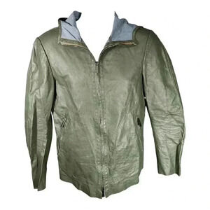 Emporio Armani Lambskin Leather Biker Jacket - Womens Fashion Designer Outerwear